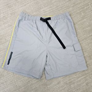 Gray Men'snautica Shorts with Yellow Stripe